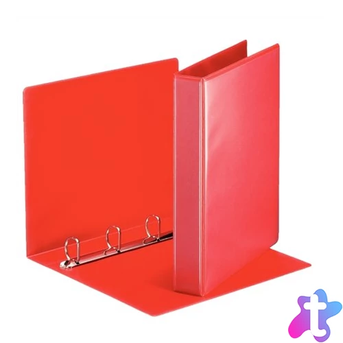 Gyűrűs könyv, panorámás, 4 gyűrű, D alakú, 50 mm, A4, PP, ESSELTE, piros