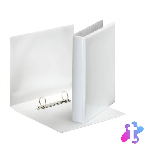Gyűrűs könyv, panorámás, 2 gyűrű, D alakú, 46 mm, A5, PP, ESSELTE, fehér