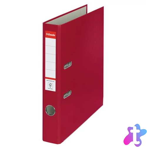 Iratrendező, 50 mm, A4, PP/karton, élvédő sínnel, ESSELTE "Economy", bordó