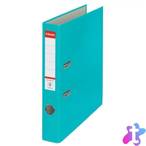 Iratrendező, 50 mm, A4, PP/karton, élvédő sínnel, ESSELTE "Economy", türkiz