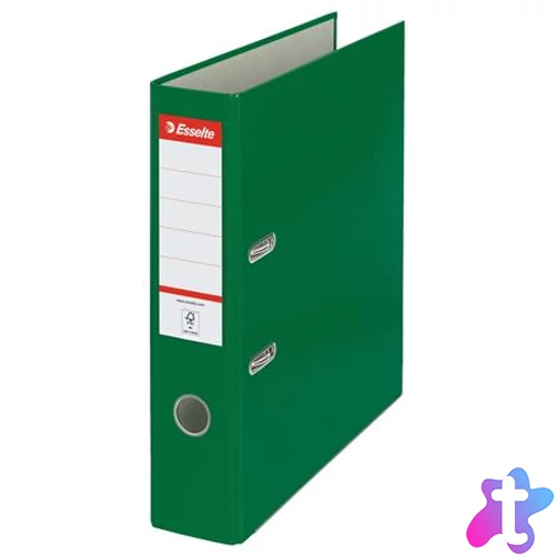 Iratrendező, 75 mm, A4, PP/karton, élvédő sínnel, ESSELTE "Economy", zöld