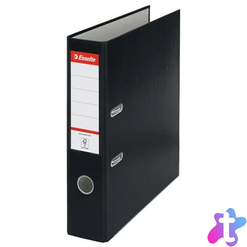 Iratrendező, 75 mm, A4, PP/karton, élvédő sínnel, ESSELTE "Economy", fekete