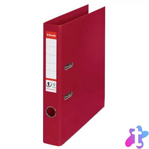 Iratrendező, 50 mm, A4, PP, élvédő sínnel, ESSELTE "Standard", bordó