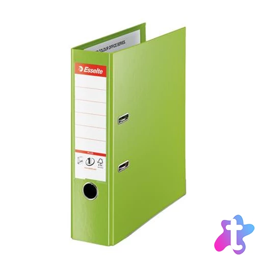 Iratrendező, 80 mm, A4, PP, élvédő sínnel, ESSELTE "Standard Plus", Vivida zöld
