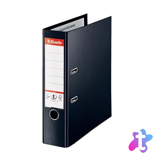 Iratrendező, 80 mm, A4, PP, élvédő sínnel, ESSELTE "Standard Plus", Vivida fekete
