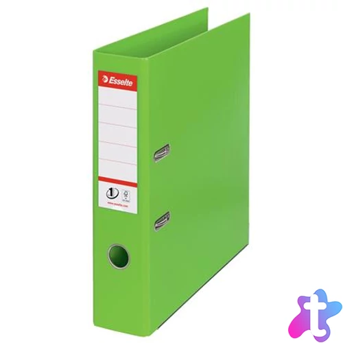 Iratrendező, 75 mm, A4, PP, élvédő sínnel, ESSELTE "Standard", Vivida zöld