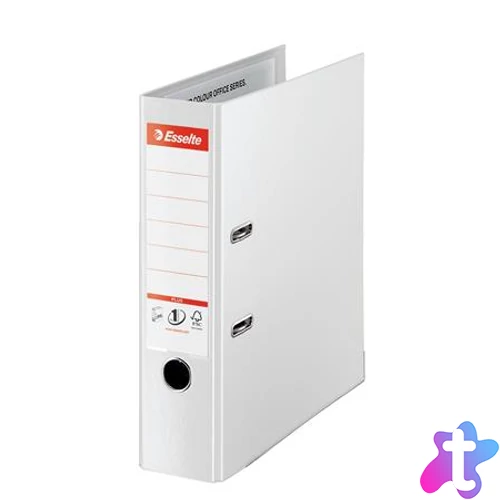 Iratrendező, 80 mm, A4, PP, élvédő sínnel, ESSELTE "Standard Plus", Vivida fehér
