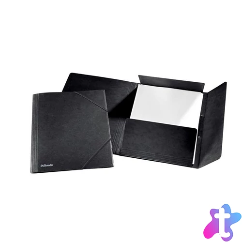 Gumis mappa, 15 mm, prespán, A4, ESSELTE "Rainbow", fekete