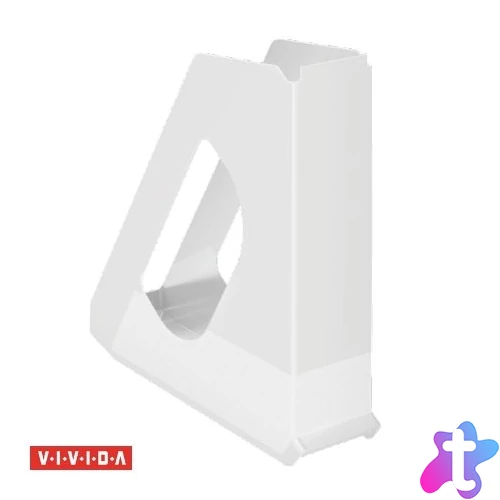 Iratpapucs, műanyag, 68 mm, ESSELTE "Europost", Vivida fehér