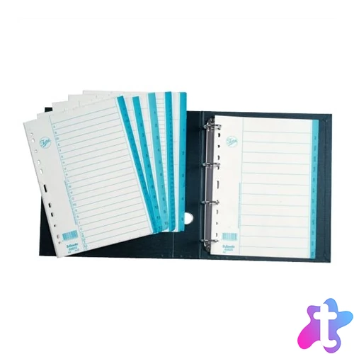 Regiszter, karton, A4, A-Z, ESSELTE, fehér