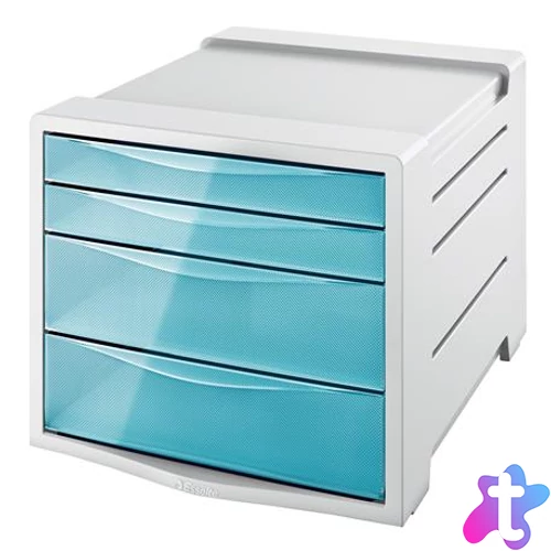 Irattároló, műanyag, 4 fiókos, ESSELTE "Colour`Breeze", áttetsző kék