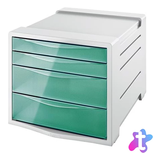 Irattároló, műanyag, 4 fiókos, ESSELTE "Colour`Breeze", áttetsző zöld