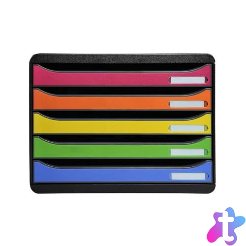 Irattároló, műanyag, 5 fiókos, EXACOMPTA "Big-Box Plus Horizon Iderama"