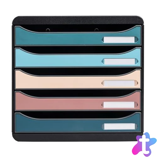 Irattároló, műanyag, 5 fiókos, EXACOMPTA "Big-Box Plus Skandi Iderama"