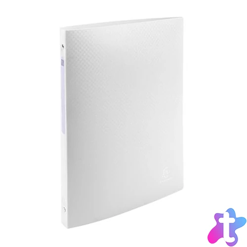 Gyűrűs könyv, 4 gyűrű, 20 mm, A4, PP, címkével, EXACOMPTA, fehér