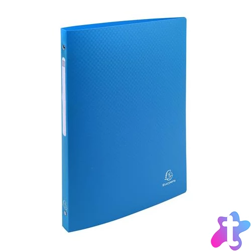 Gyűrűs könyv, 4 gyűrű, 20 mm, A4, PP, címkével, EXACOMPTA, kék