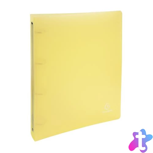 Gyűrűs könyv, 4 gyűrű, 40 mm, A4, PP, EXACOMPTA, pasztell sárga