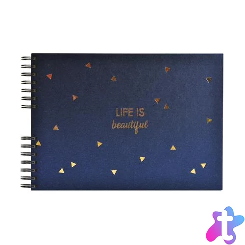 Fotóalbum, spirál, 32x22 cm, 25 lap, EXACOMPTA "Life", kék