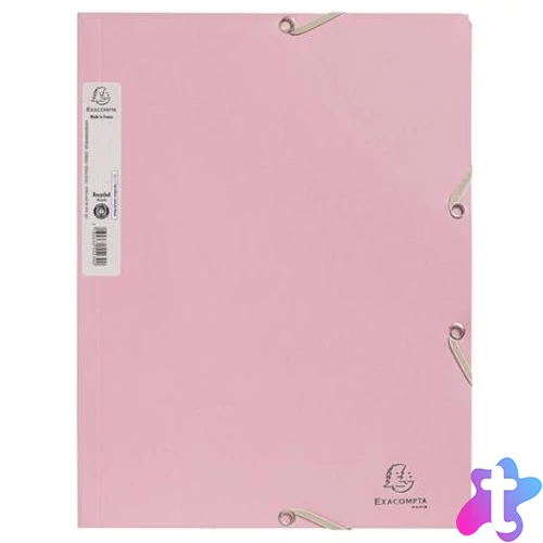 Gumis mappa, prespán, A4, 15 mm, EXACOMPTA, "AutentiK", rózsaszín