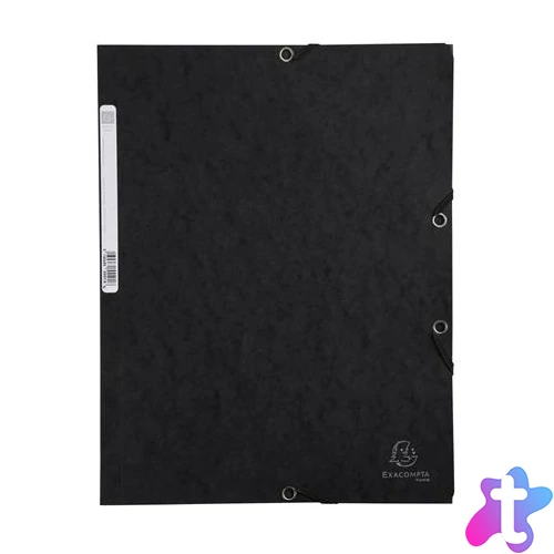 Gumis mappa, prespán, A4, EXACOMPTA, fekete