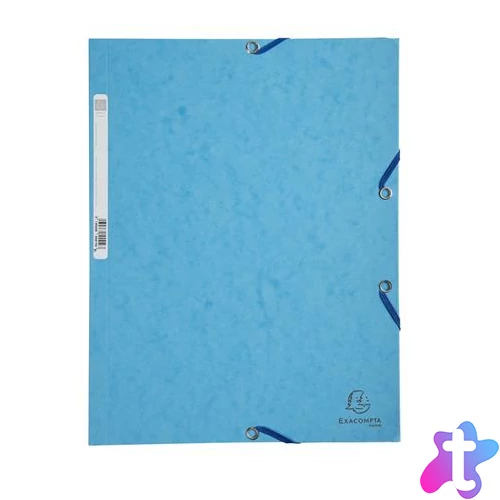 Gumis mappa, prespán, A4, EXACOMPTA, türkiz