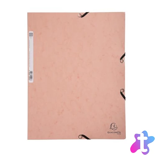 Gumis mappa, prespán, A4, EXACOMPTA, "Aquarel", korall