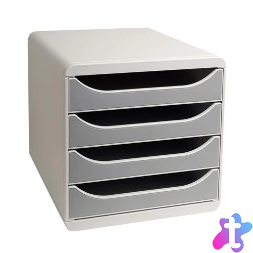 Irattároló, műanyag, 4 fiókos, EXACOMPTA "Big-Box Office", szürke