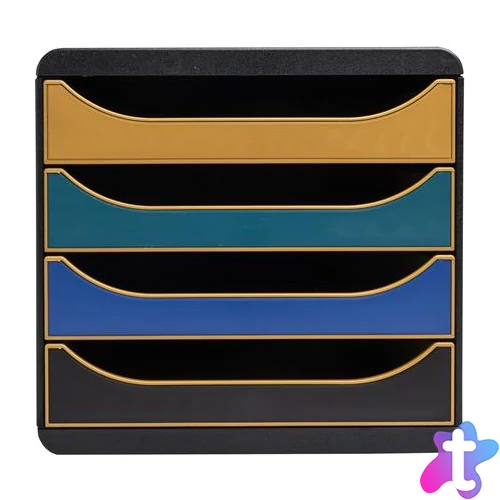 Irattároló, műanyag, 4 fiókos, EXACOMPTA "Big-Box Neo Deco"