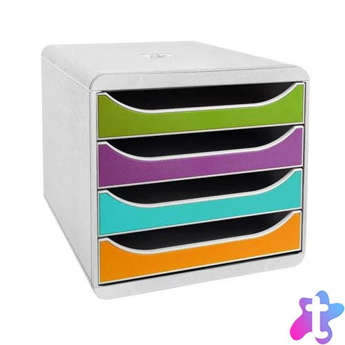 Irattároló, műanyag, 4 fiókos, EXACOMPTA "Big-Box Pop`NCo"