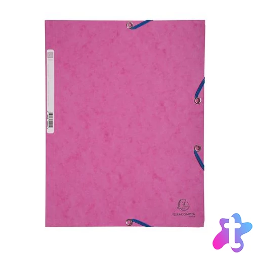 Gumis mappa, prespán, A4, EXACOMPTA, rózsaszín