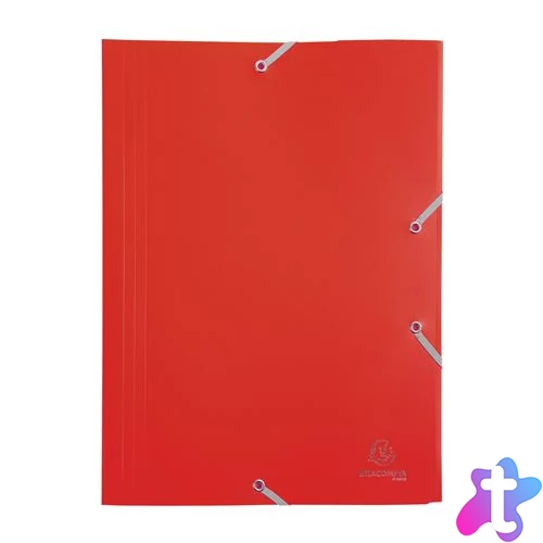 Gumis mappa, PP, A4, EXACOMPTA "Opak", piros