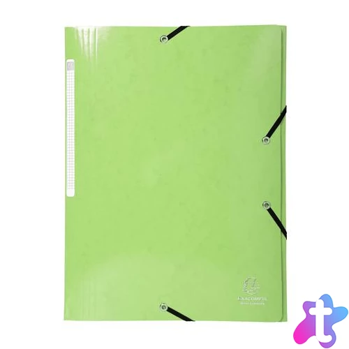 Gumis, mappa, karton, A4, EXACOMPTA "Iderama", világos zöld