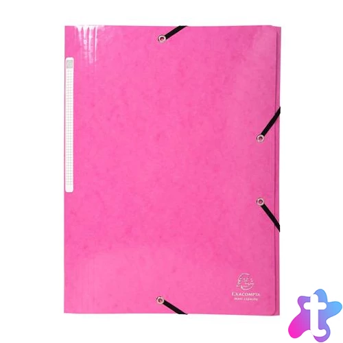 Gumis mappa, karton, A4, EXACOMPTA "Iderama", pink