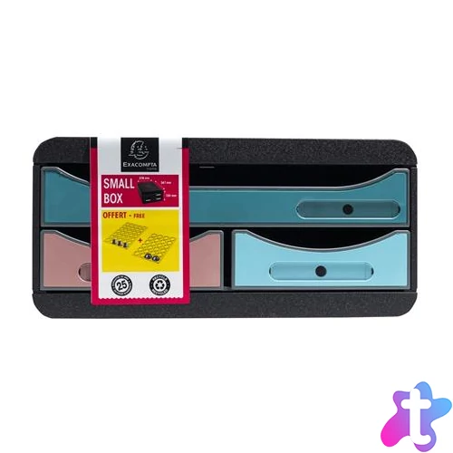 Irattároló, műanyag, 3 fiókos, EXACOMPTA "Smallbox Skandi", színes