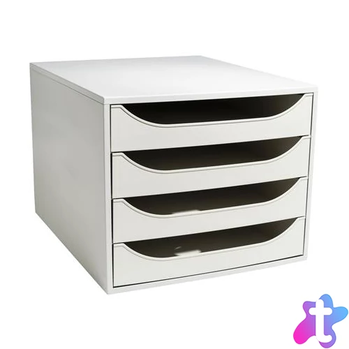 Irattároló, műanyag, 4 fiókos, EXACOMPTA "Ecobox Office", szürke-szürke