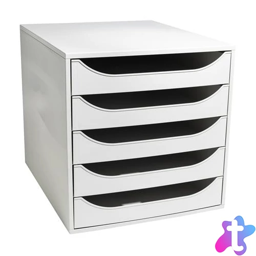 Irattároló, műanyag, 5 fiókos, EXACOMPTA "Ecobox Office", szürke