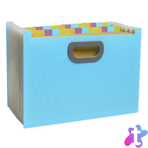 Harmonika irattartó, A4, PP, 24 rekeszes, EXACOMPTA "Pop`NCo", ciánkék