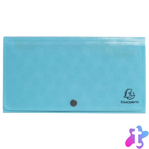 Harmonikamappa, 260x140 mm, PP, 7 rekeszes, EXACOMPTA "Pop`NCo", ciánkék