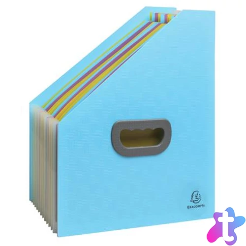 Harmonika iratpapucs, 265x325 mm, PP, 12 rekeszes, EXACOMPTA "Pop`NCo", ciánkék