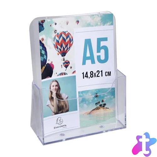 Katalógustartó, asztali, A5, álló, 1 rekeszes, EXACOMPTA "Office", áttetsző