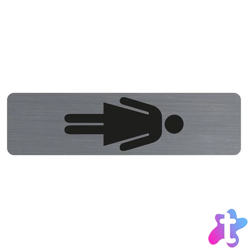 Információs tábla, öntapadó,4,4x16,5 cm, alumíniumhatású, EXACOMPTA, "Női"