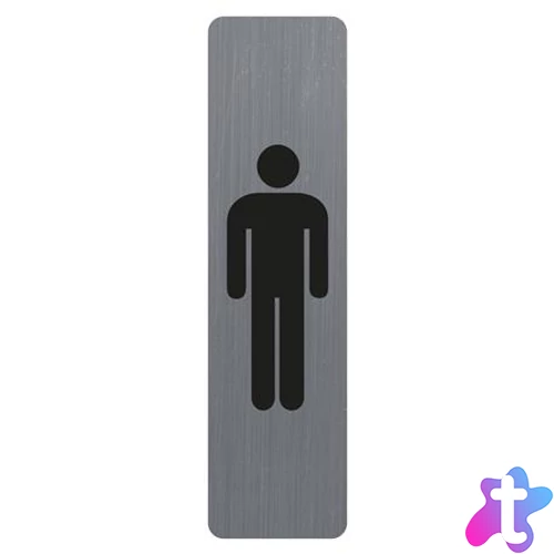 Információs tábla, öntapadó,4,4x16,5 cm, alumíniumhatású, EXACOMPTA, "Férfi"