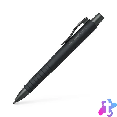 Golyóstoll, 1 mm, XB, nyomógombos tolltest, fekete tolltest, FABER-CASTELL "Poly Ball Urban", kék