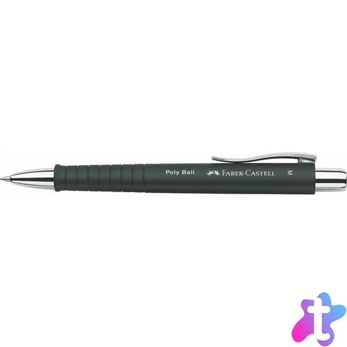 Golyóstoll, 0,7 mm, nyomógombos fekete tolltest, FABER-CASTELL "Poly Ball", kék
