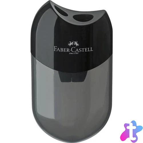 Hegyező, kétlyukú, tartályos, FABER-CASTELL, fekete