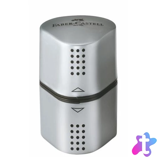 Hegyező, háromlyukú, FABER-CASTELL "Grip 2001 Trio", szürke