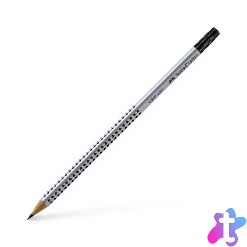 Grafitceruza radírral, B, háromszögletű, FABER-CASTELL "Grip 2001"