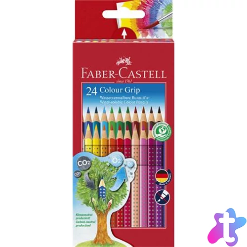 Színes ceruza készlet, háromszögletű, FABER-CASTELL "Grip 2001", 24 különböző szín