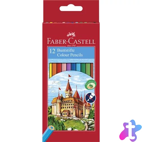 Színes ceruza készlet, hatszögletű, FABER-CASTELL "Classic", 12 különböző szín