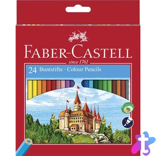 Színes ceruza készlet, hatszögletű, FABER-CASTELL "Classic", 24 különböző szín